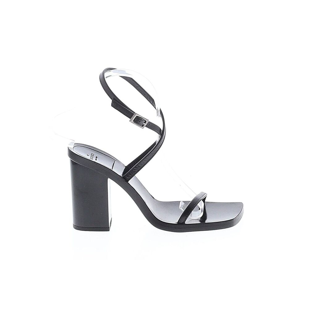 Gucci Strappy Sandals Women's EU 37.5 / US 7.5 Black Leather Block Heel Open Toe